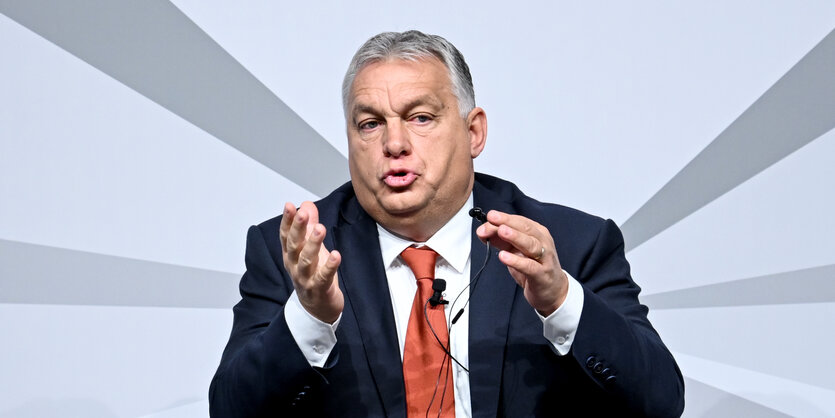 Viktor Orbán bei dem Pressegespräch mit der Berliner Zeitung und Cicero