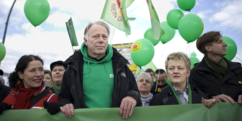 Jürgen Trittin demonstriert für den Atomausstieg