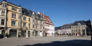 Der Hauptmarkt in der Innenstadt von Zwickau