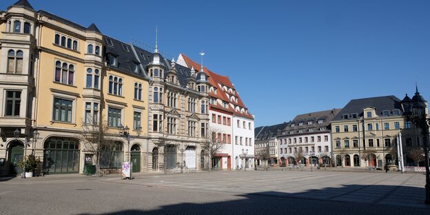 The main market in downtown Zwickau