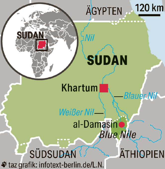 Karte von Sudan