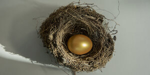 Goldenes Ei im Nest
