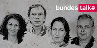 Die Köpfe der tazler*innen Ulrike Winkelmann, Stefan Reinecke, Barbara Oertel und Pascal Beucker