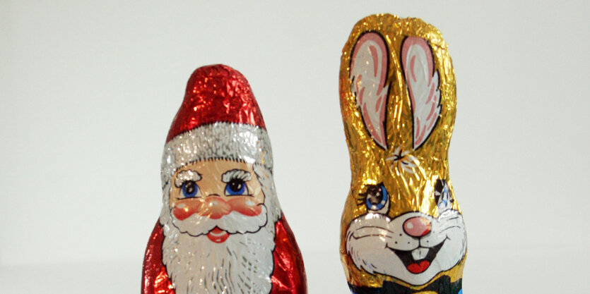 Nikolaus und Osterhase strahlen dich an