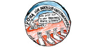 Cartoon mit Yoga für Inkasso-Unternehmen.