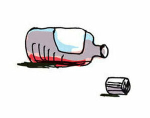 Illustration einer leeren medizinflasche