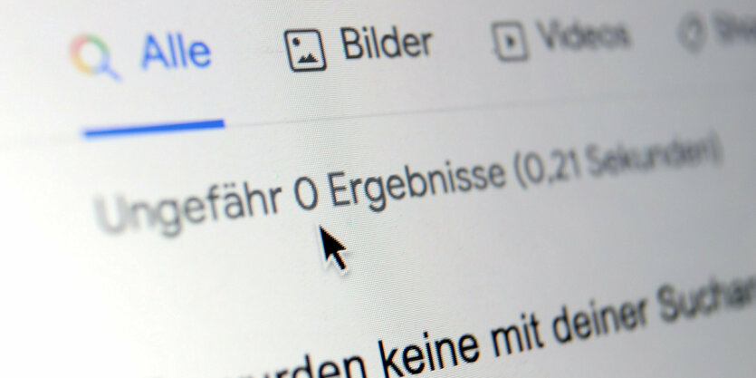 Bildschirm mit einer Google-Suchanzeige