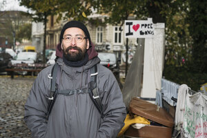 Christian von der Freebox-Gruppe am Paulinenplatz