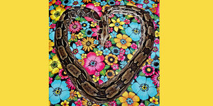 Illustration einer Schlange in Herzform