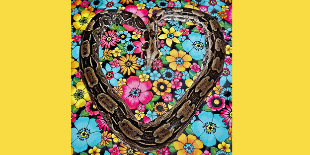 Illustration einer Schlange in Herzform