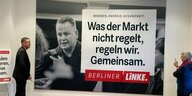 Kampagnenplakat mit Lederer und dem Spurch: Was der Markt nicht regelt, regeln wir. Gemeinsam.