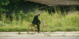 Fahrradfahrer in Paramaribo.