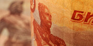 Nahaufnahme einer russischen Banknote