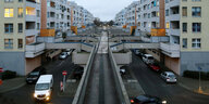 Blick auf die High Deck Siedlung in Berlin-Neukölln