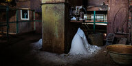 Ein Salzhaufen in einer Fabrik