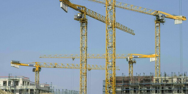 Cranes at a construction site