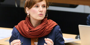 Das Foto zeigt Sozialsenatorin Katja Kipping von der Linkspartei im Abgeordnetenhaus.