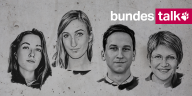Die Köpfe der taz-Redakteur*innen Annika Reiß, Susanne Schwarz, Tobias Schulze und Sabine am Orde