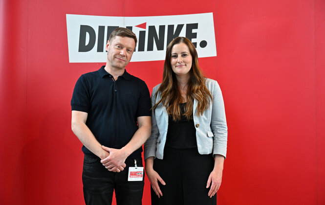 Parteivorsitzende Martin Schirdewan und Janine Wissler