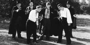 Zwei Männer beim Duell, Filmszene mit Buster Keaton 1941