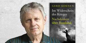 Das Bild zeigt Gerd Koenen und sein Buch „Im Widerschein des Krieges“.