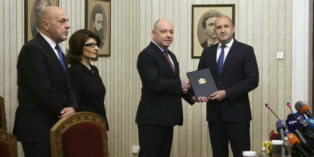 Nikolay Gabrovski with Bulgaria's President Rumen Radev
