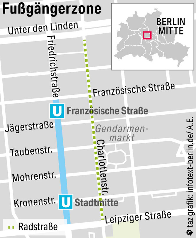 Die Grafik zeigt die neue Fußgängerzone