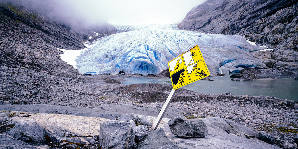 Der Gletscher Haugbreen im Jostedalsbreen Nationalpark in Norwegen