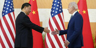 Xi Jinping und Joe Biden wollen sich die Hand geben