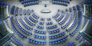Blick in den Plenarsaal des Bundestages