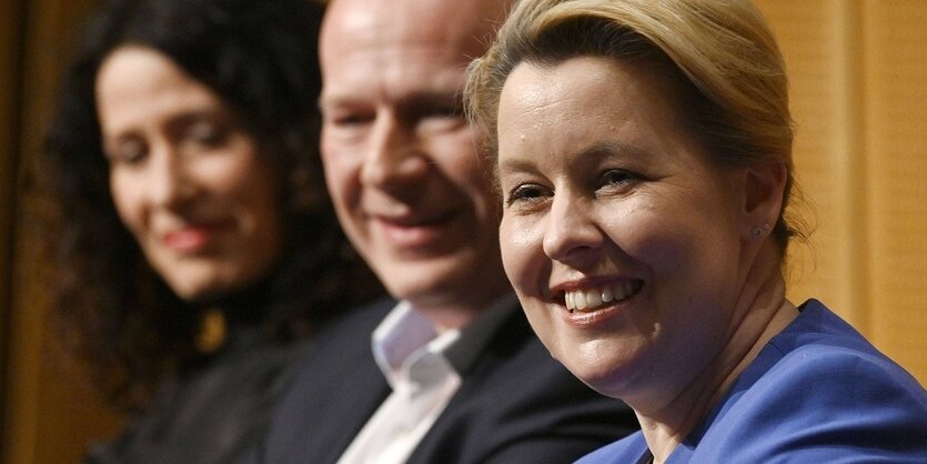 Bettina Jarasch, Kai Wegner und Franziska Giffey