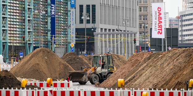 Ein Baustelle am Alexanderplatz