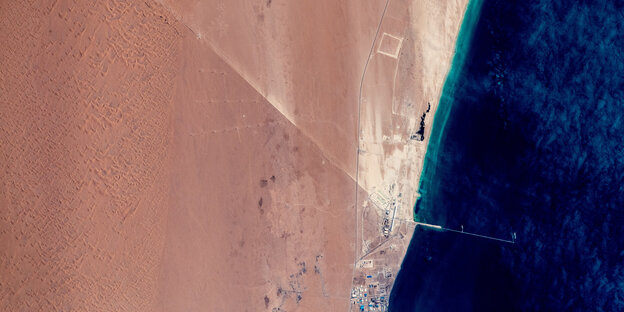 Die Küste der Westsahara vom Weltraum aus