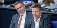 Christian Lindner und Robert Habeck im Bundestag