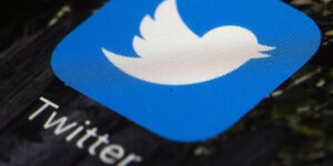 Vogel auf blauem Quadrat - das Twittersymbol
