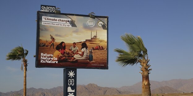 Promotional poster for the COP climate conference