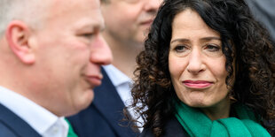 Kai Wegner und Bettina Jarasch beim zweiten Sondierungstreffen von CDU und Grünen.