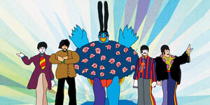 Die Beatles als Pop-Art-Animation