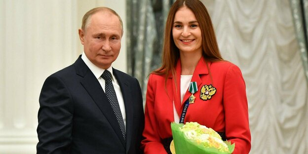 Fechterin Welikaja mit Wladimir Putin