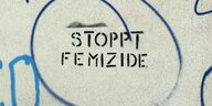 Graffiti in Wien " Stoppt Femizide"
