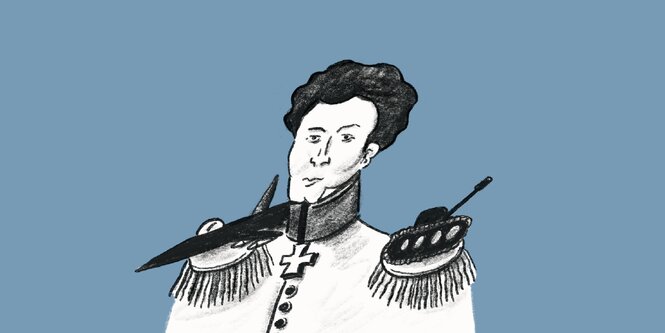 Illustration vom Militärtheoretiker Carl von Clausewitz