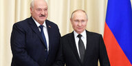 Machthaber Aleksander Lukashenko und Wladimir Putin in der russischen Staatsresidenz Novo-Ogaryovo, am 17.2.2023