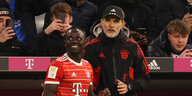Bayern-Trainer Thomas Tuchel mit Sadio Mane