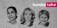 Die Köpfe der taz-Redakteurinnen Jasmin Kalarickal, Barbara Dribbusch und Sabine am Orde