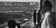 Olympiastadion 1936, von einer Reporterkabine aus betrachtet