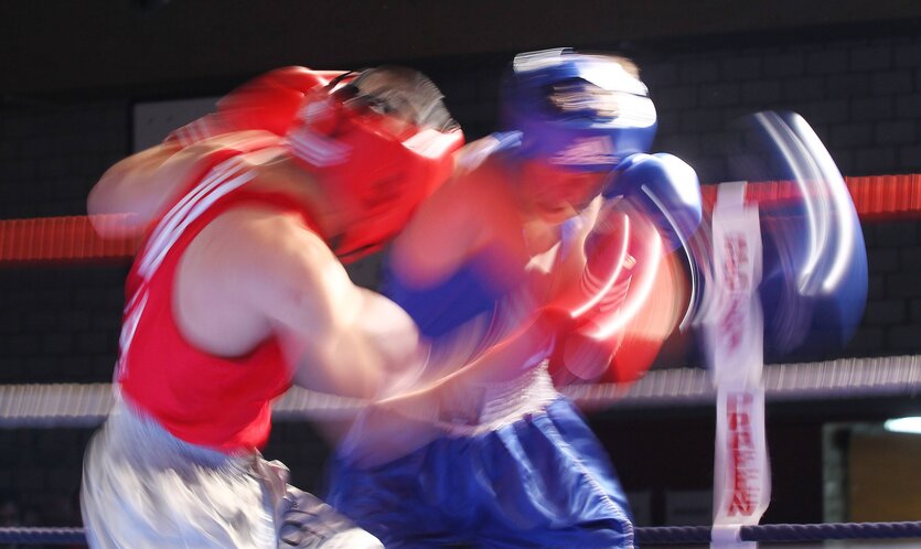 verschwommene Aufnahme eines Boxkampfes