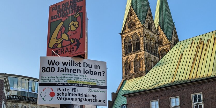 Wahlplakat der Partei für Verjüngungsforschung