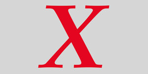 Ein rotes X auf grauen Hintergrund