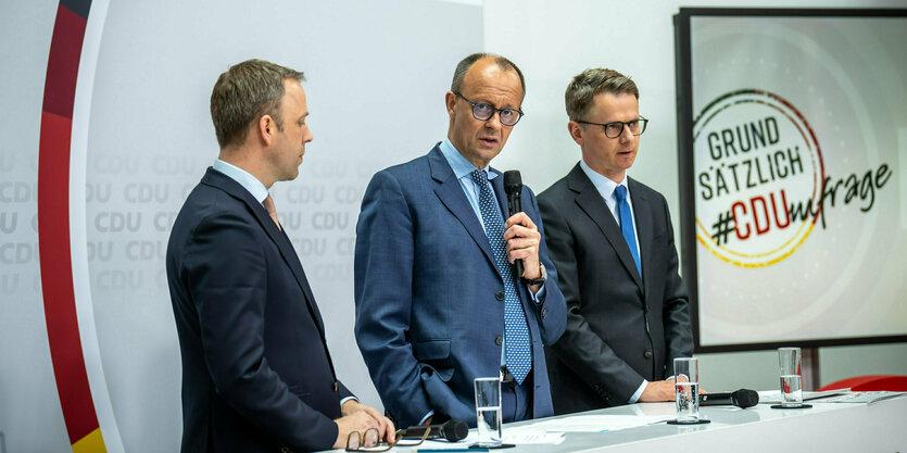 Carsten Linnemann, Firedrich merz und Mario Czaja