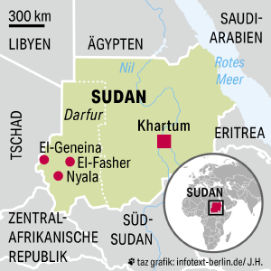 Eine Karte des Sudans